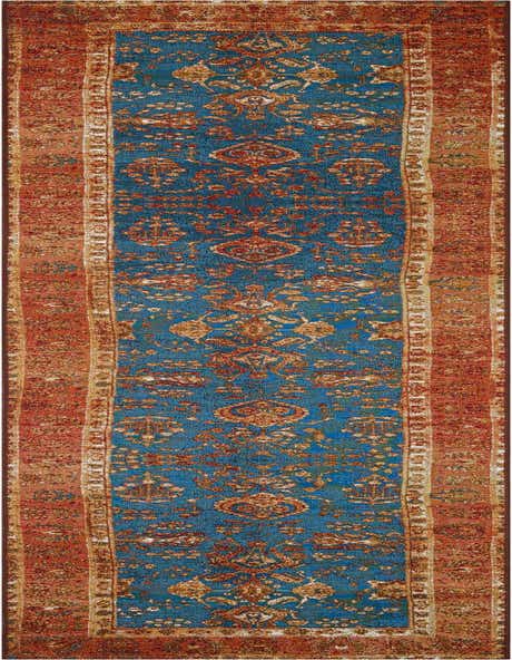 2' 7 x 12' Easy-Clean Traditional Indoor / Outdoor Runner Rug