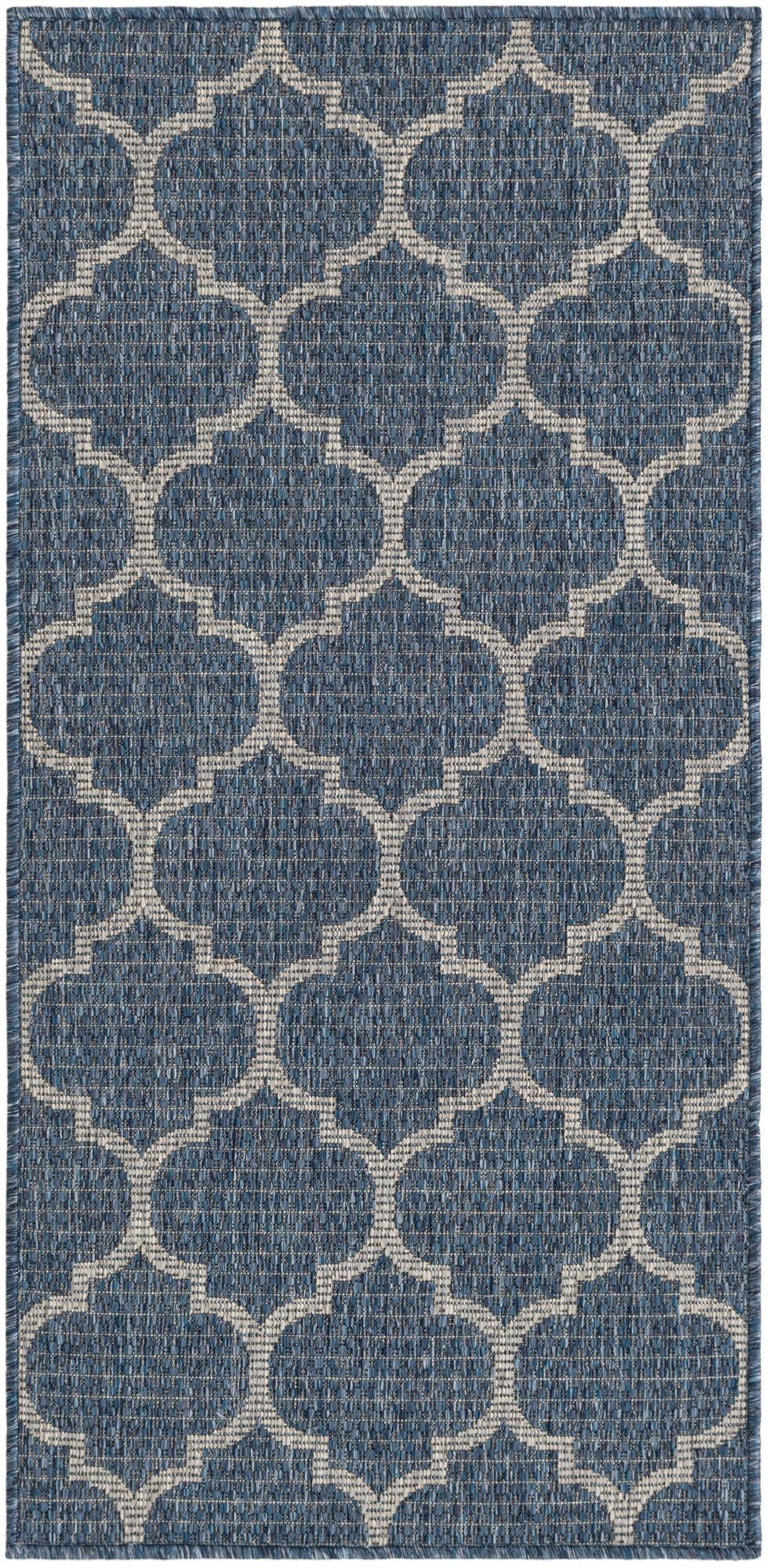 Primary image 2' x 4'  Washable Trellis Indoor / Outdoor Runner Rug