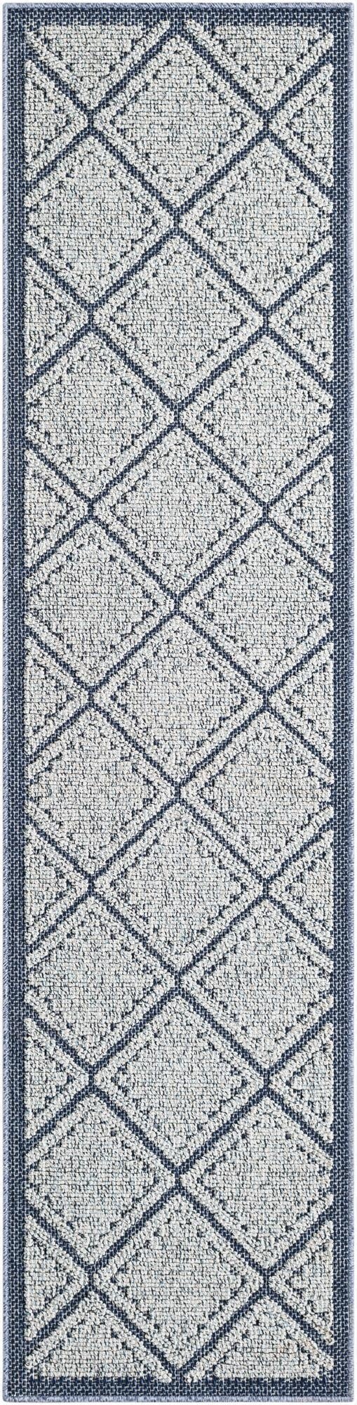 2' x 8'  Washable Trellis Indoor / Outdoor Runner Rug