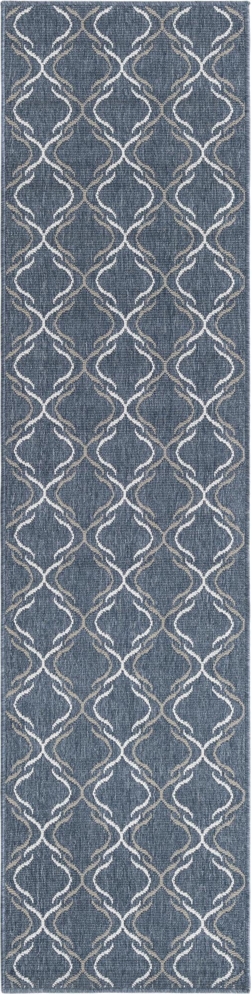 2' x 8'  Washable Trellis Indoor / Outdoor Runner Rug