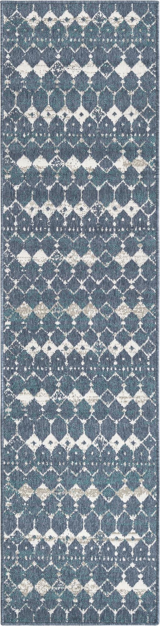 Primary image 2' x 8'  Washable Trellis Indoor / Outdoor Runner Rug