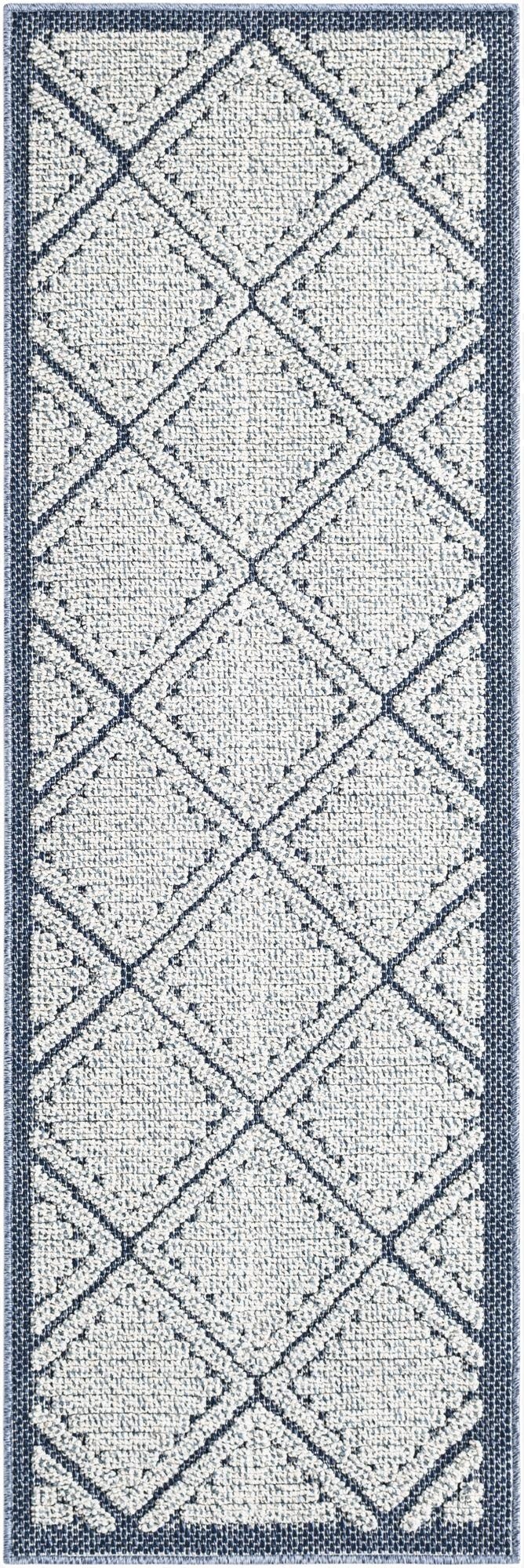 2' x 6' 1  Washable Trellis Indoor / Outdoor Runner Rug
