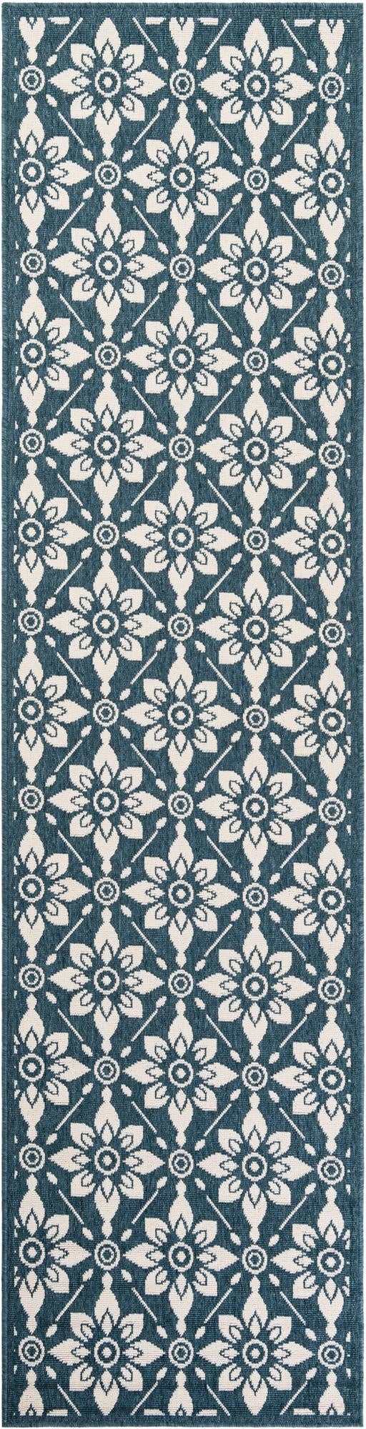 2' 7 x 10'  Washable Trellis Indoor / Outdoor Runner Rug