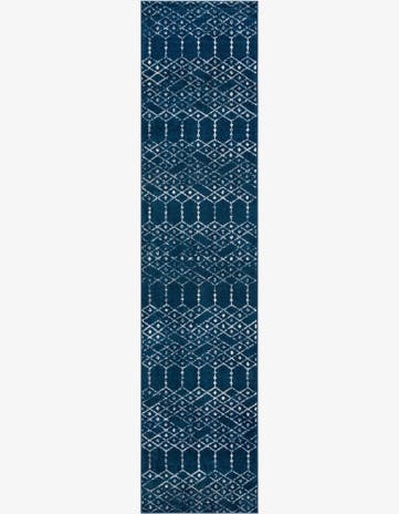 Navy Blue Paxon Trellis Runner Rug