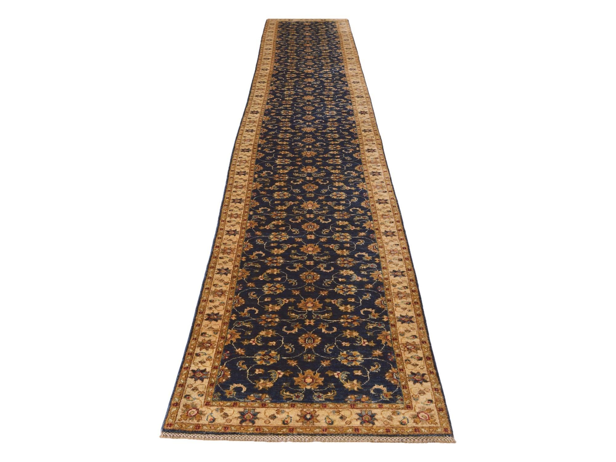 2' 10 x 17' 9 Hand Knotted Pershawar Ziegler Runner Rug