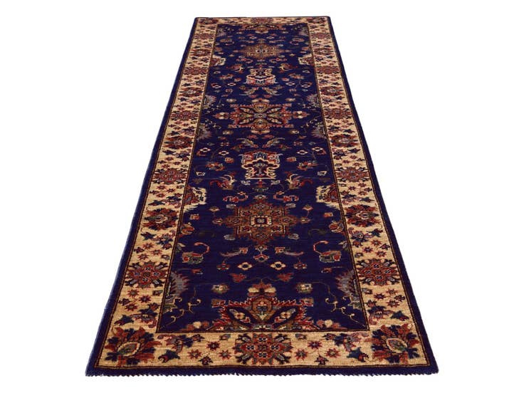 Detail image of 2' 7 x 9' 5 Hand Knotted Peshawar Ziegler Runner Rug