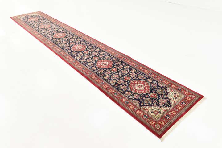 2' 7 x 16' 2 Hand Knotted Qom Persian Wool Runner Rug
