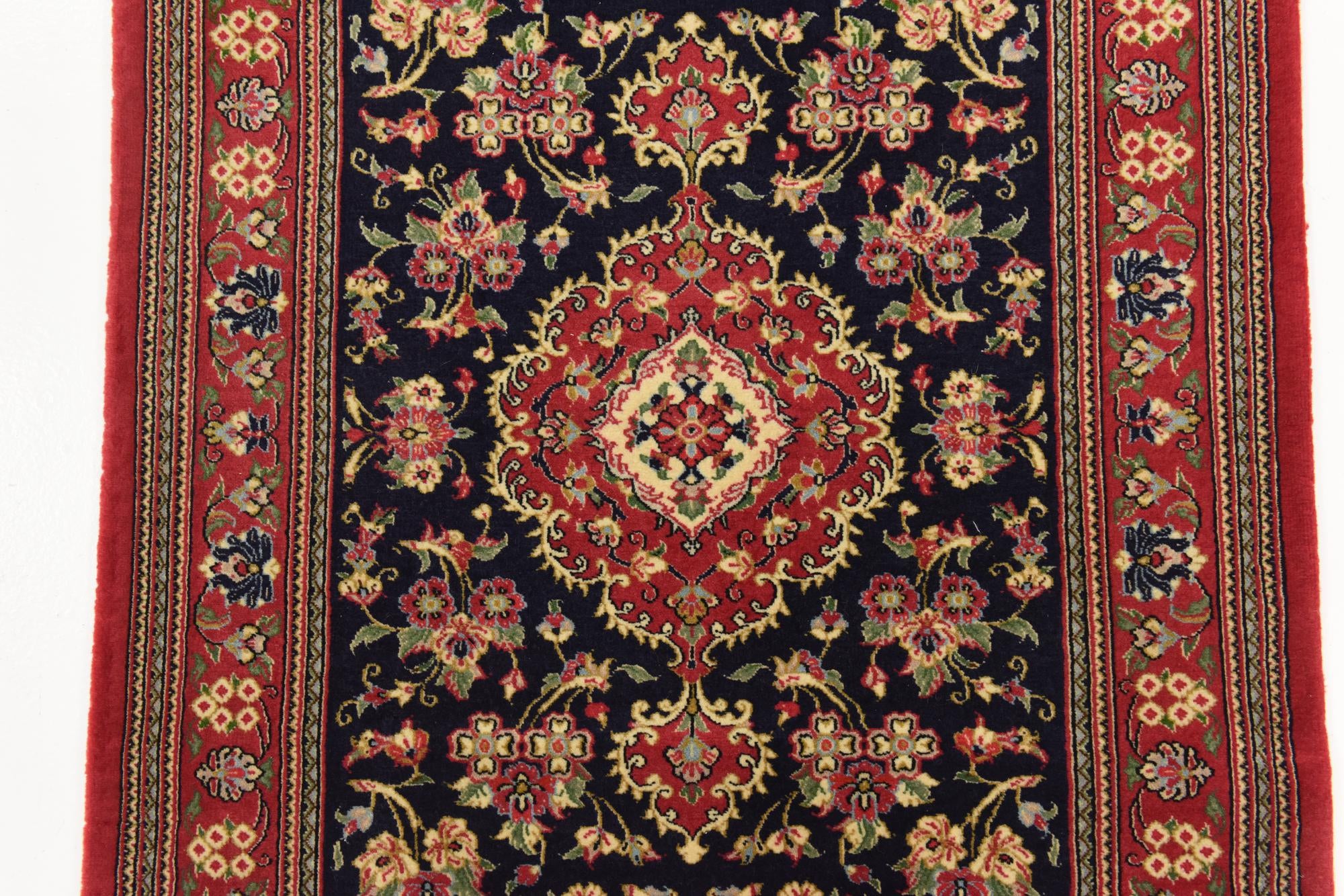 2' 7 x 16' 2 Hand Knotted Qom Persian Wool Runner Rug
