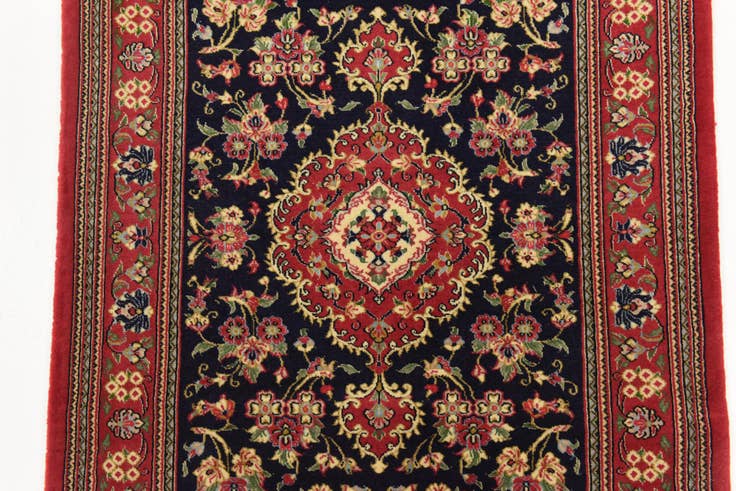 Detail image of 2' 7 x 16' 2 Hand Knotted Qom Persian Wool Runner Rug