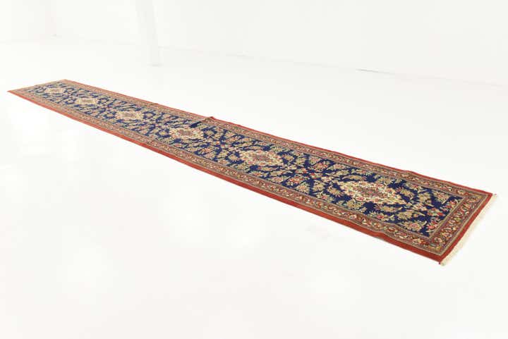 2' 11 x 20' 8 Hand Knotted Qom Persian Runner Rug