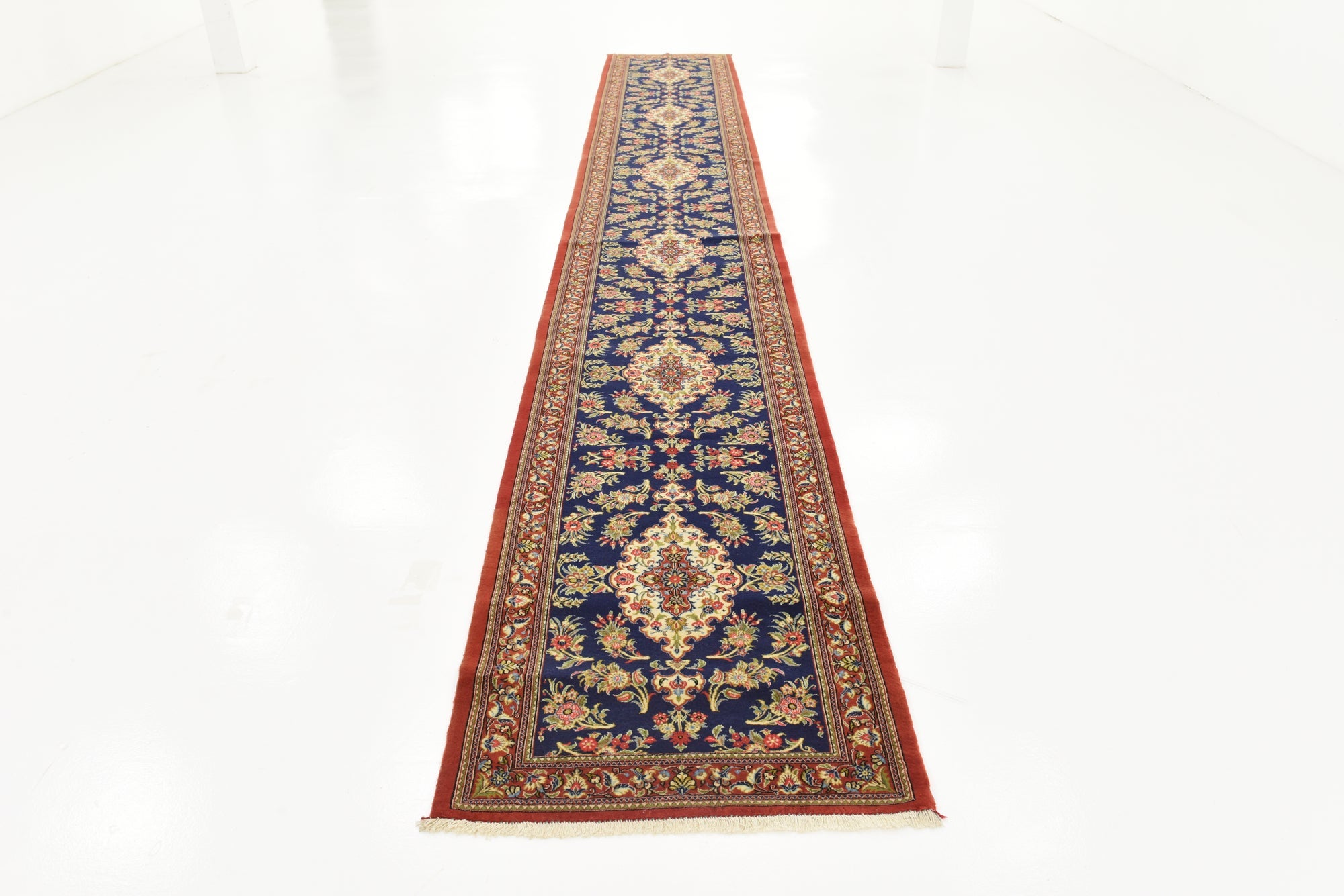 2' 11 x 20' 8 Hand Knotted Qom Persian Runner Rug