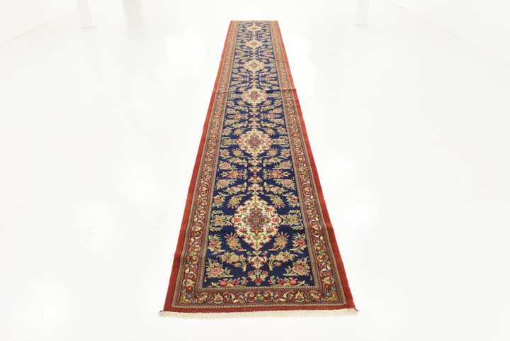 2' 11 x 20' 8 Hand Knotted Qom Persian Runner Rug