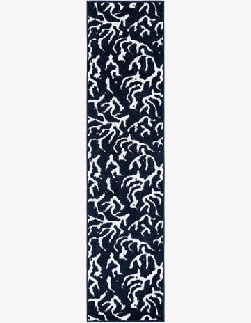 Navy Blue Easy-Clean Sabrina Soto Indoor / Outdoor Runner Rug