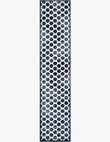 Navy Blue Easy-Clean Sabrina Soto Indoor / Outdoor Runner Rug