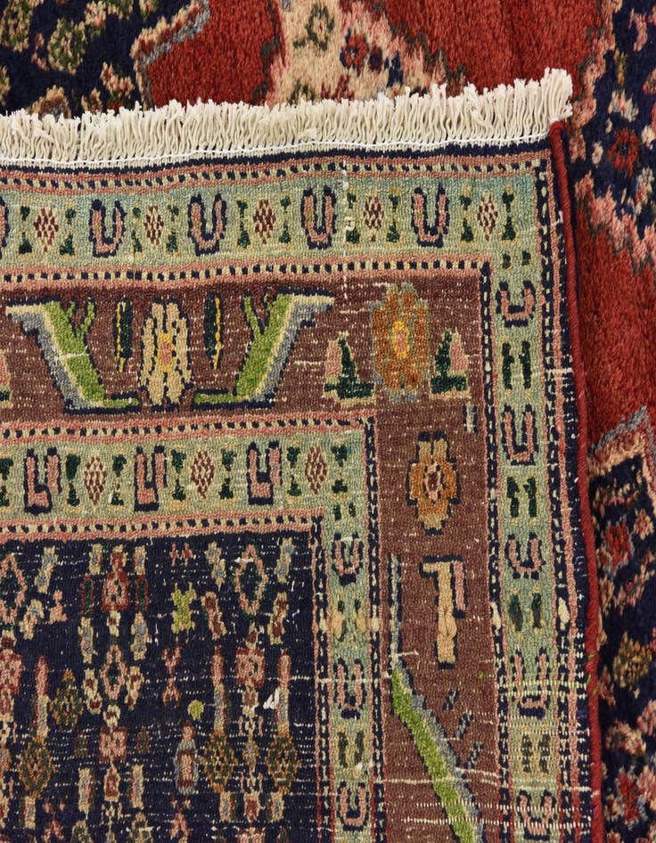Detail image of 4' 6 x 10' 1  Hand Knotted Sanandaj Persian Wool Runner Rug