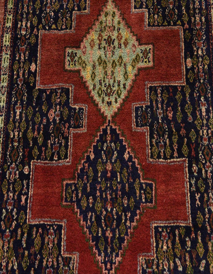 Detail image of 4' 6 x 10' 1  Hand Knotted Sanandaj Persian Wool Runner Rug