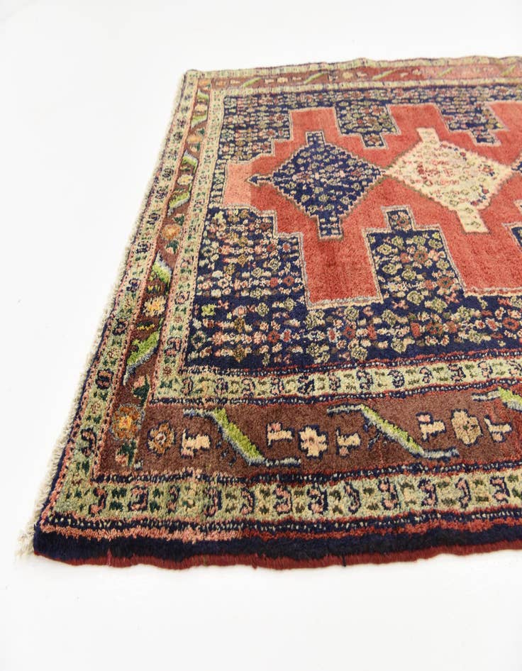 Detail image of 4' 6 x 10' 1  Hand Knotted Sanandaj Persian Wool Runner Rug