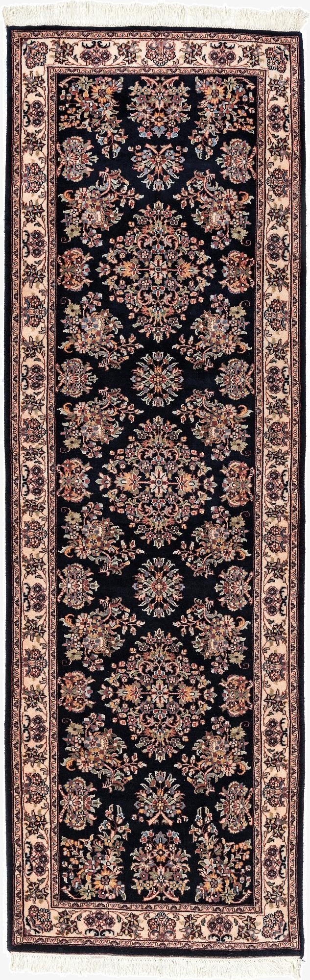 90cm x 292cm  Hand Knotted Sarough Wool Runner Rug
