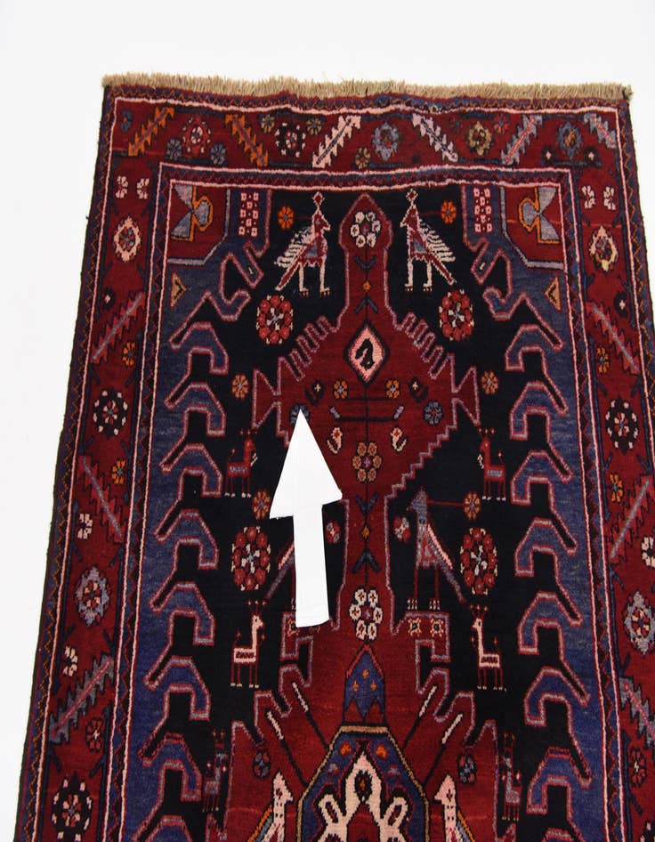 Detail image of 4' 3 x 9' 9  Hand Knotted Saveh Persian Wool Runner Rug