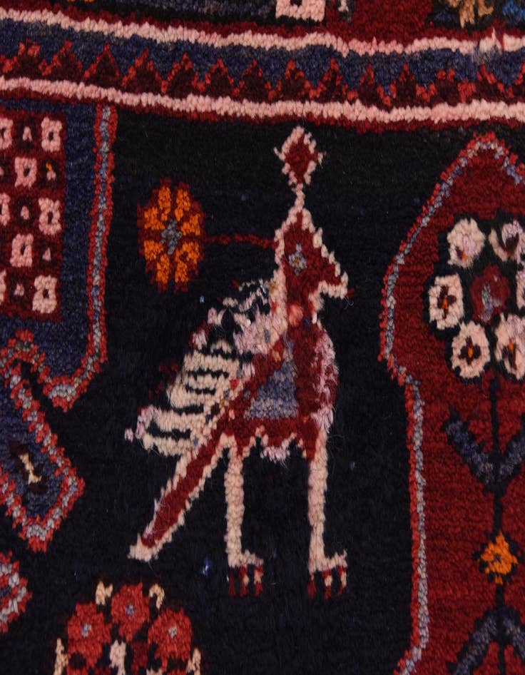 Detail image of 4' 3 x 9' 9  Hand Knotted Saveh Persian Wool Runner Rug