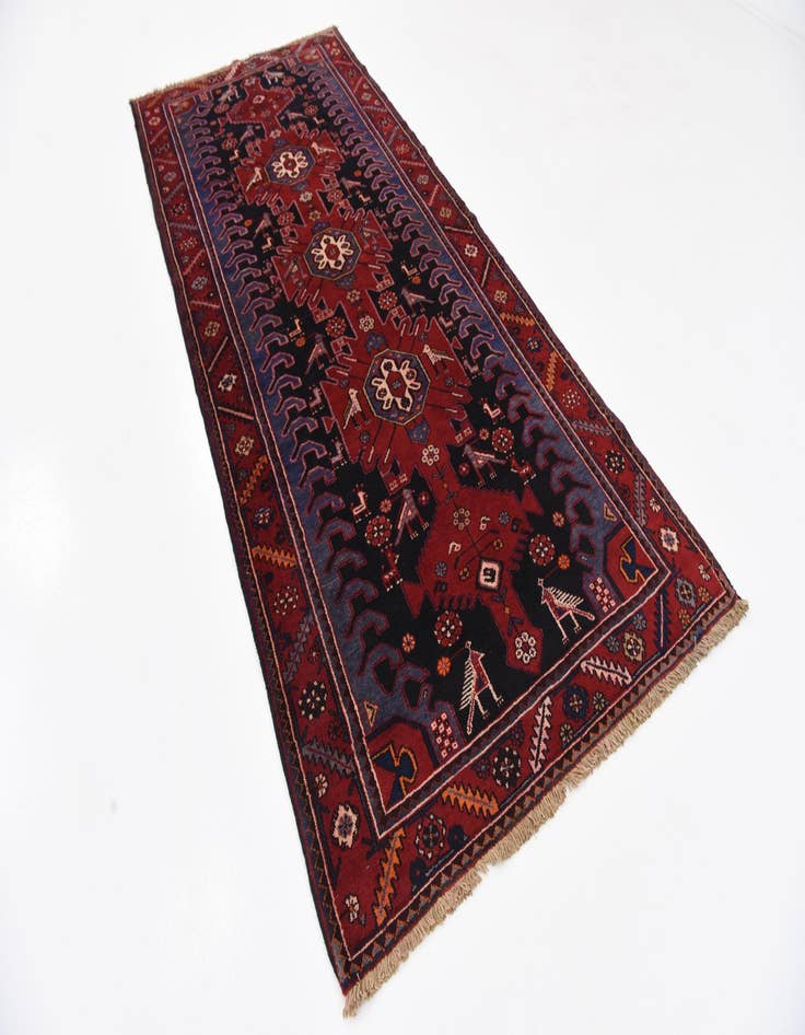 Detail image of 4' 3 x 9' 9  Hand Knotted Saveh Persian Wool Runner Rug