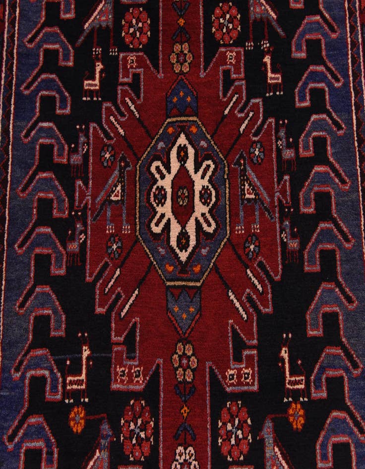 Detail image of 4' 3 x 9' 9  Hand Knotted Saveh Persian Wool Runner Rug