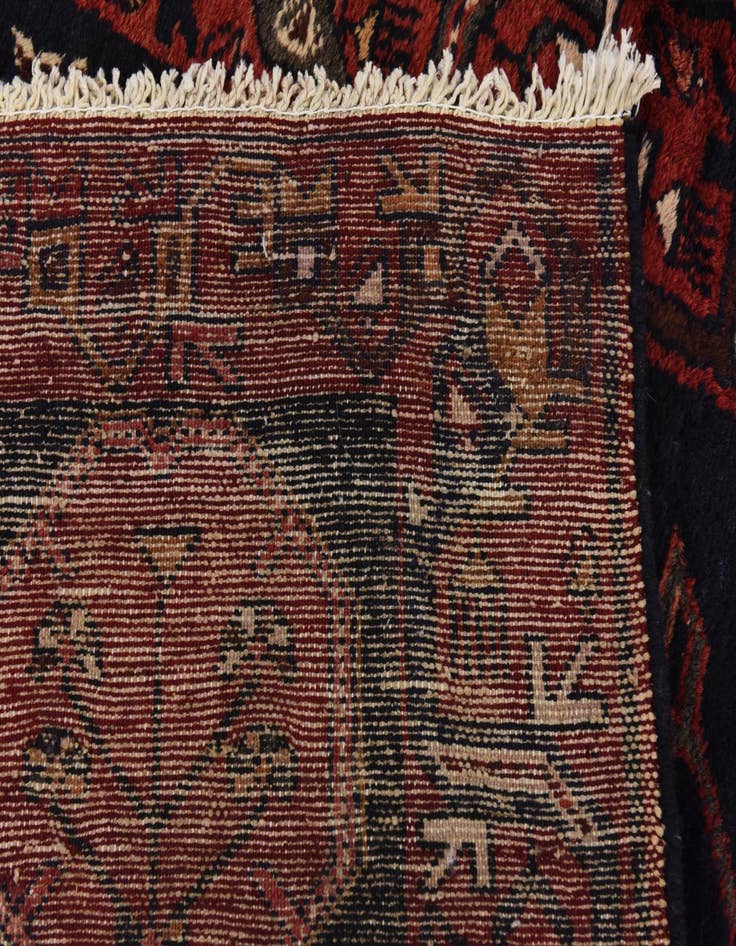Detail image of 3' 8 x 9' 9 Hand Knotted Saveh Persian Wool Runner Rug