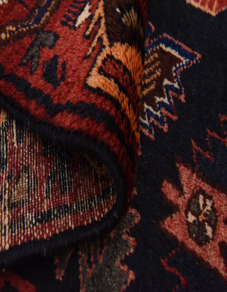 Detail image of 3' 8 x 9' 9 Hand Knotted Saveh Persian Wool Runner Rug