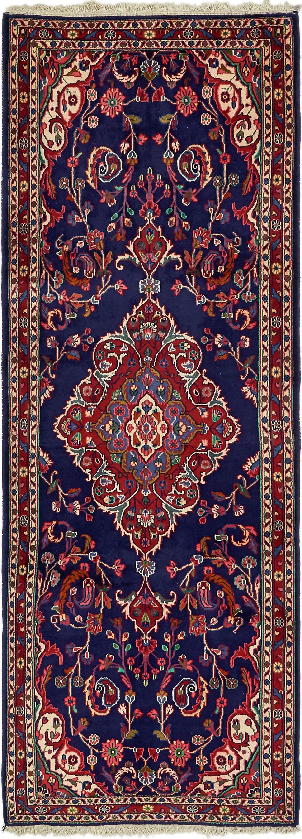 3' 3 x 9' 4 Hand Knotted Shahrbaft Persian Wool Runner Rug