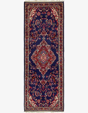 3' 3 x 9' 4 Hand Knotted Shahrbaft Persian Wool Runner Rug