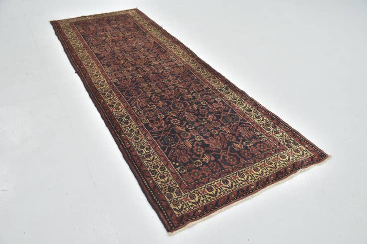 Detail image of 3' 5 x 9' 9 Hand Knotted Shahsavand Persian Wool Runner Rug