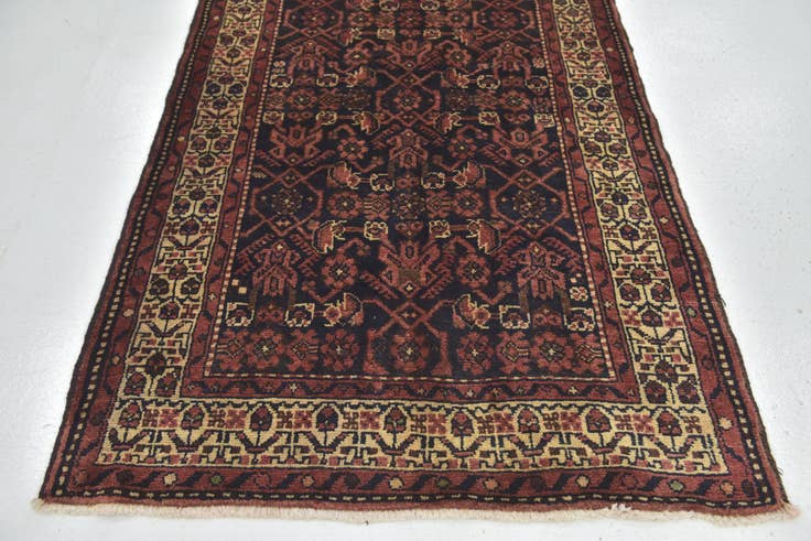 Detail image of 3' 5 x 9' 9 Hand Knotted Shahsavand Persian Wool Runner Rug