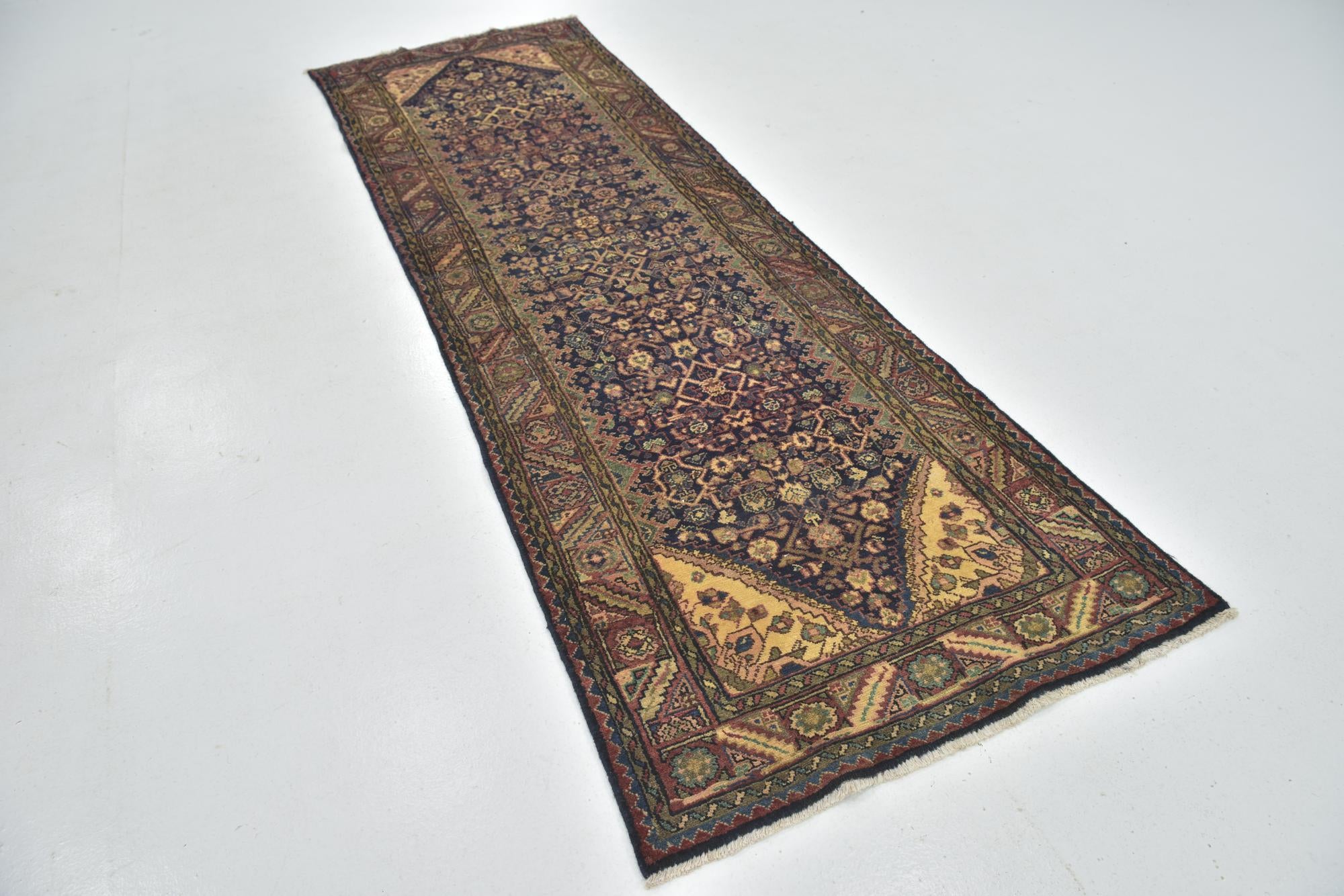 3' 5 x 10' 10 Hand Knotted Shahsavand Persian Wool Runner Rug