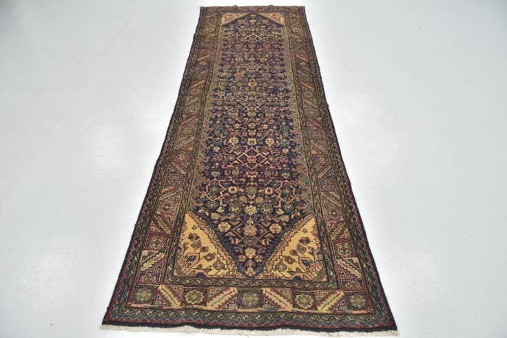 Detail image of 3' 5 x 10' 10 Hand Knotted Shahsavand Persian Wool Runner Rug