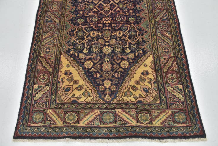 Detail image of 3' 5 x 10' 10 Hand Knotted Shahsavand Persian Wool Runner Rug