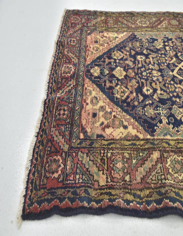 Detail image of 3' 5 x 10' 10 Hand Knotted Shahsavand Persian Wool Runner Rug