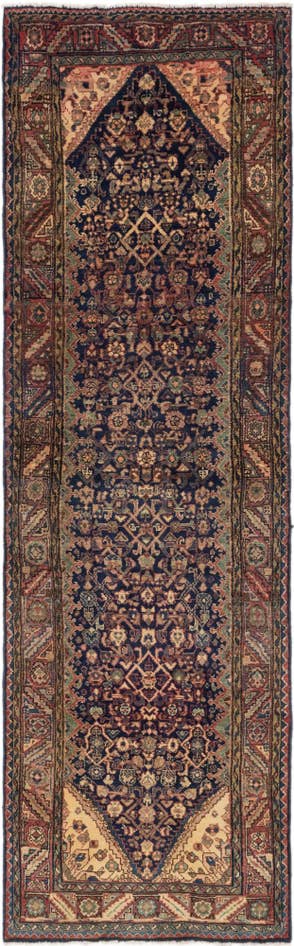 Detail image of 3' 5 x 10' 10 Hand Knotted Shahsavand Persian Wool Runner Rug