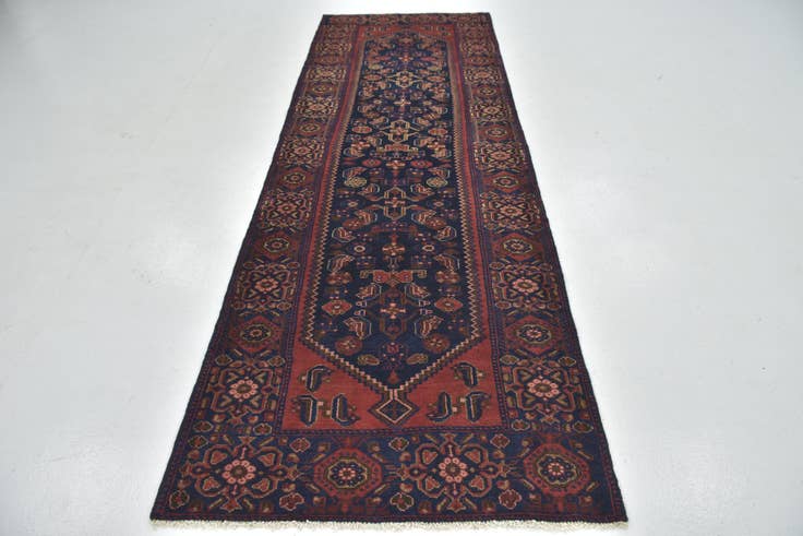 Detail image of 3' 7 x 10' 4 Hand Knotted Shahsavand Persian Wool Runner Rug