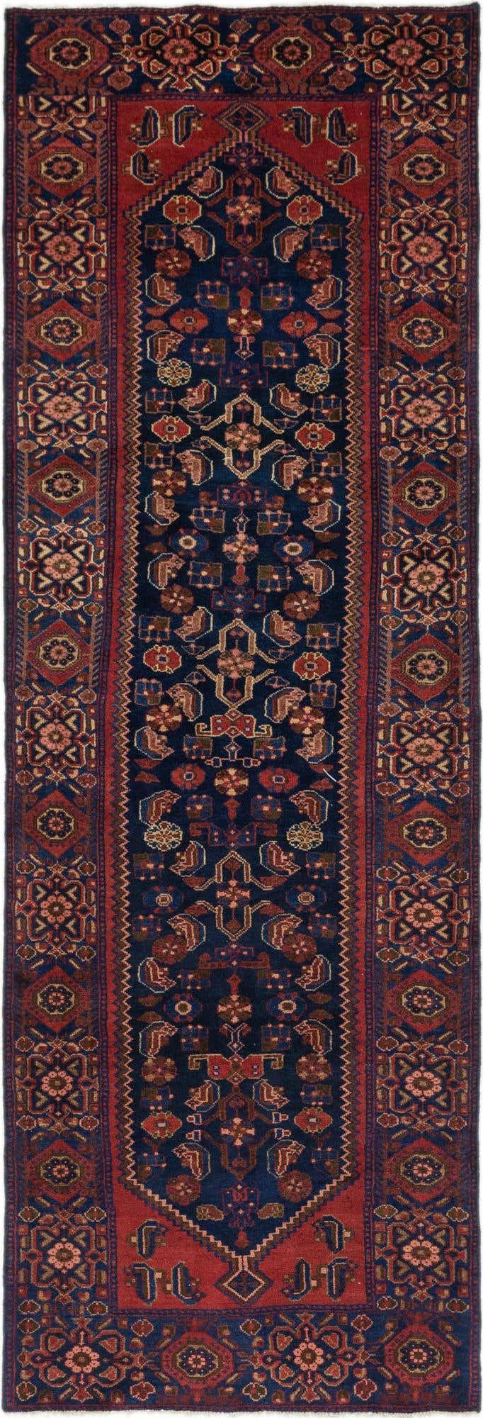 3' 7 x 10' 4 Hand Knotted Shahsavand Persian Wool Runner Rug