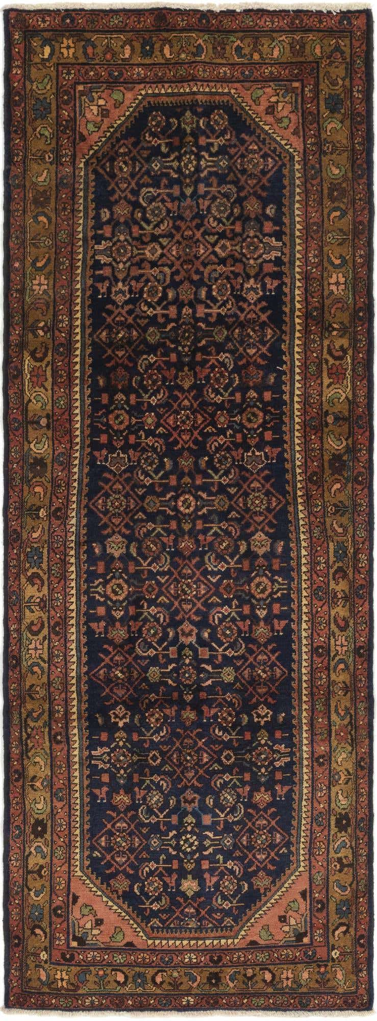 3' 5 x 9' 10 Hand Knotted Shahsavand Persian Wool Runner Rug