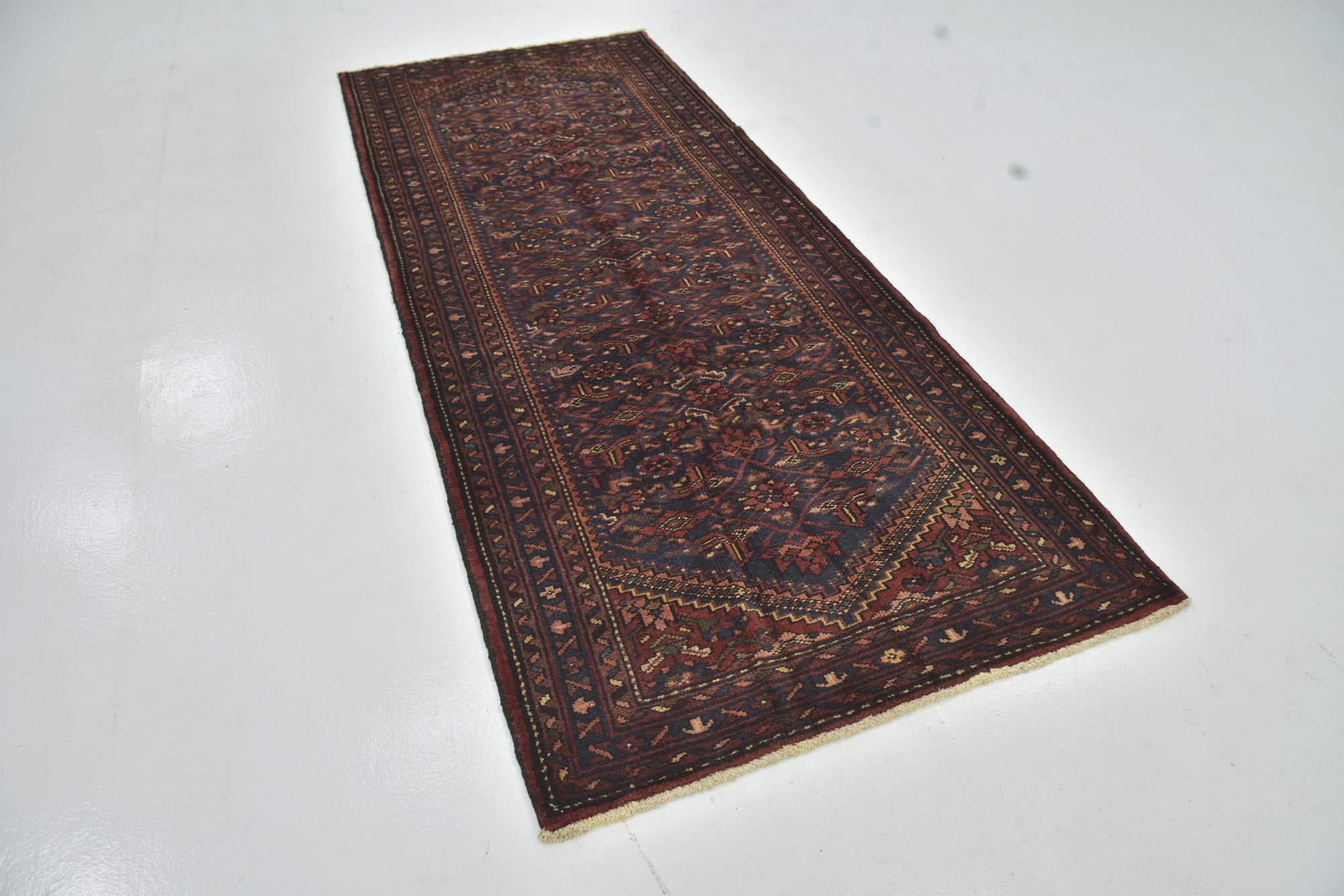 115cm x 295cm Hand Knotted Shahsavand Persian Wool Runner Rug