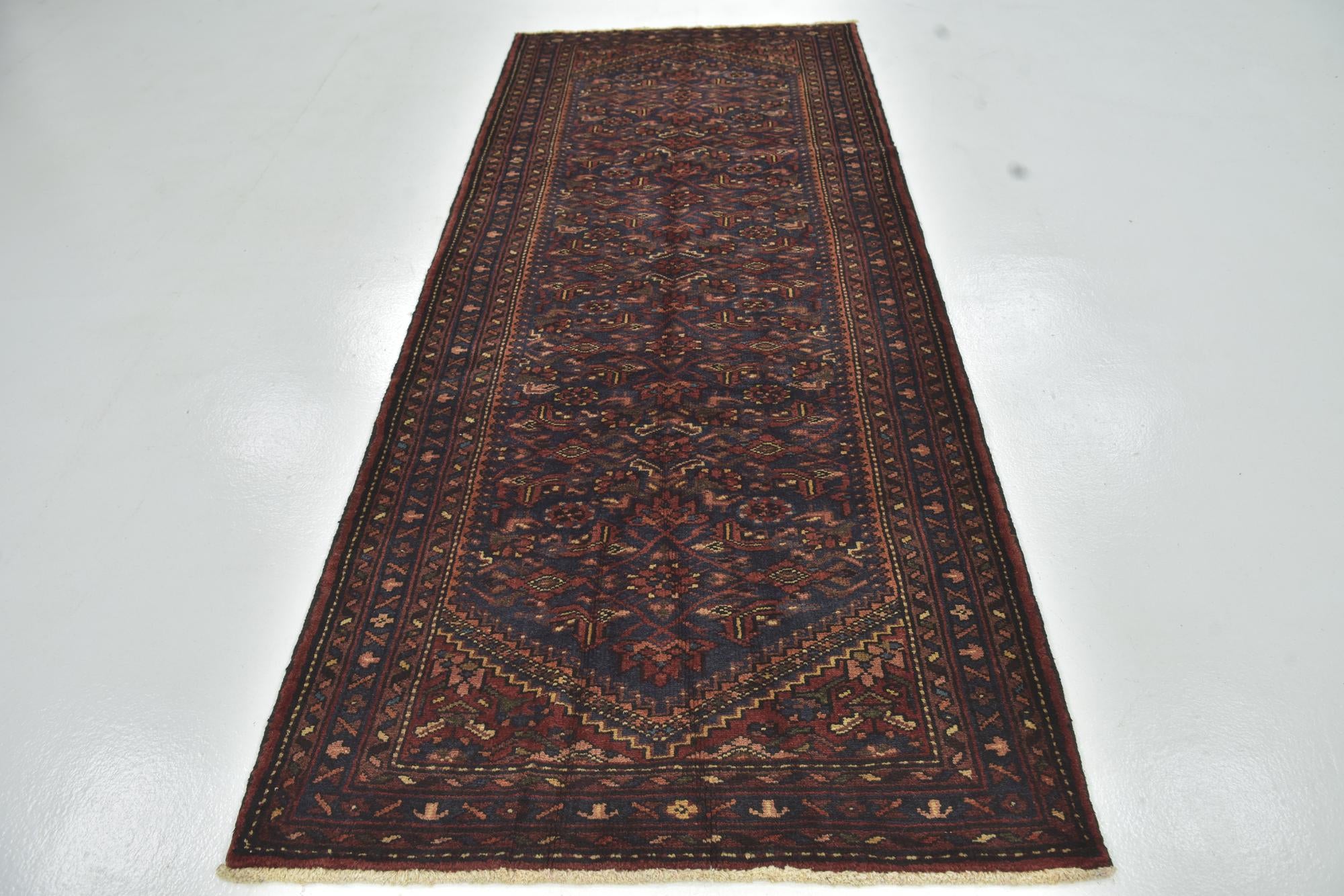 115cm x 295cm Hand Knotted Shahsavand Persian Wool Runner Rug