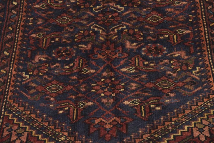 Detail image of 3' 10 x 9' 9 Hand Knotted Shahsavand Persian Wool Runner Rug