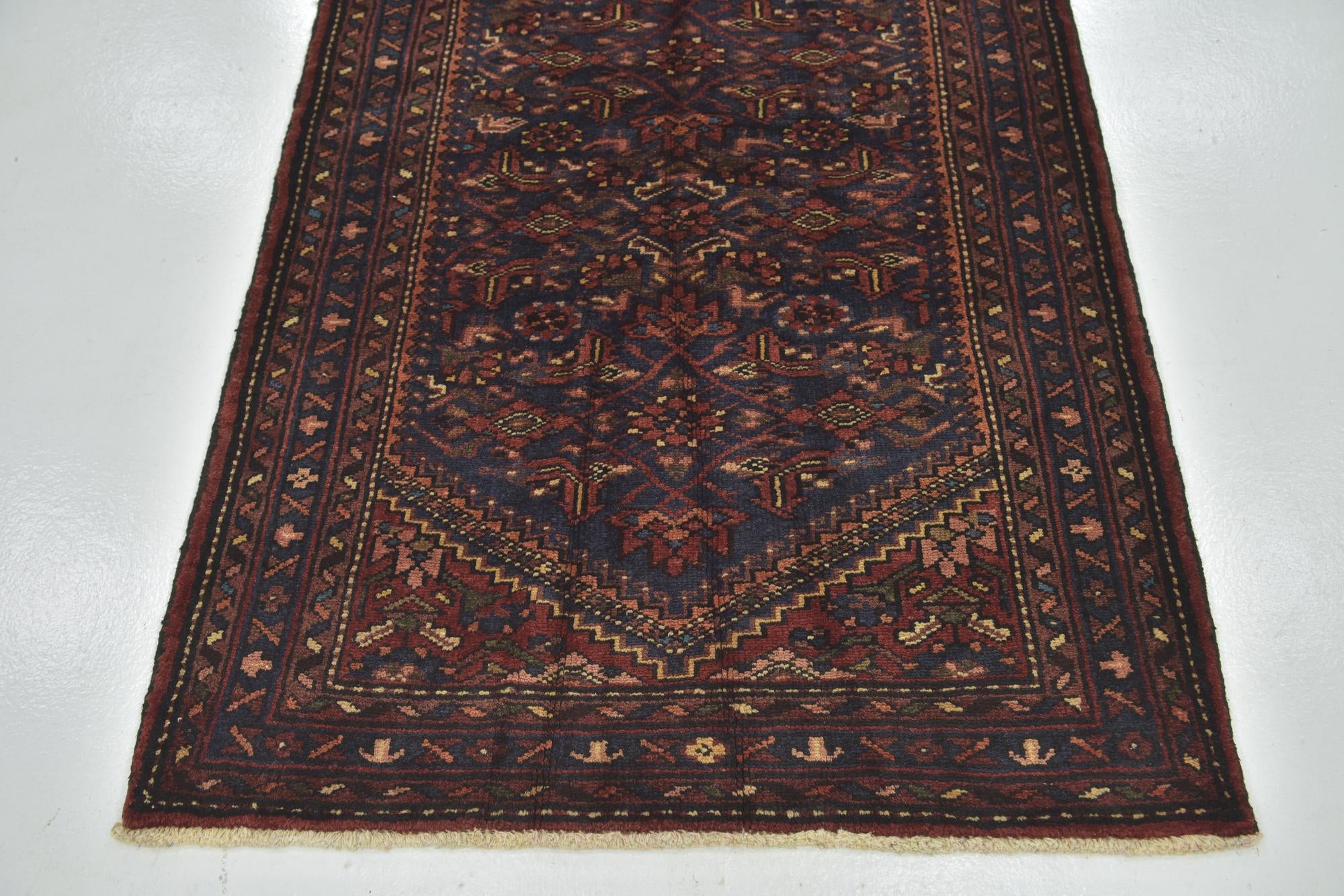 115cm x 295cm Hand Knotted Shahsavand Persian Wool Runner Rug