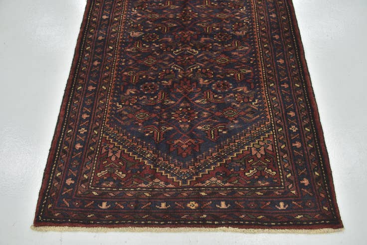 Detail image of 3' 10 x 9' 9 Hand Knotted Shahsavand Persian Wool Runner Rug
