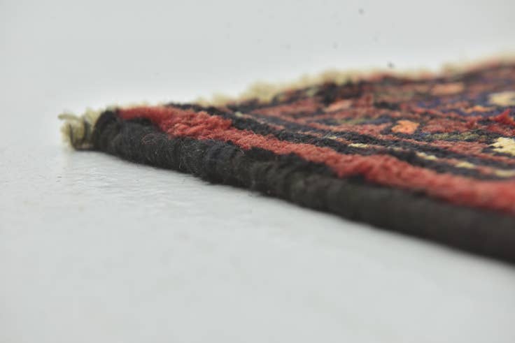 Detail image of 3' 10 x 9' 9 Hand Knotted Shahsavand Persian Wool Runner Rug