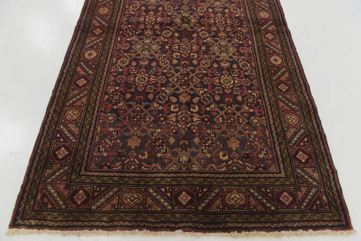 Detail image of 3' 10 x 11' 3 Hand Knotted Shahsavand Persian Wool Runner Rug