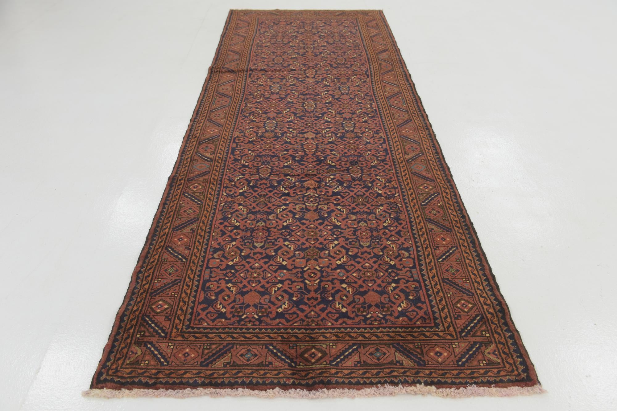 115cm x 335cm Hand Knotted Shahsavand Persian Wool Runner Rug