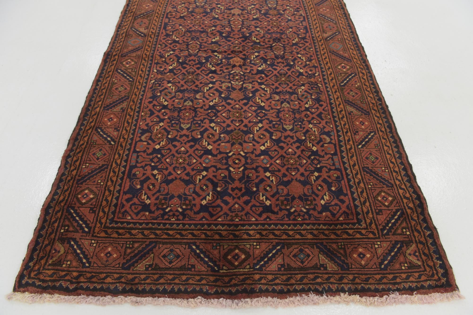 115cm x 335cm Hand Knotted Shahsavand Persian Wool Runner Rug
