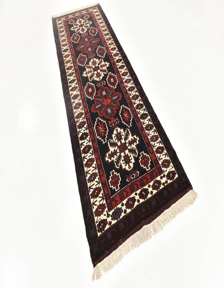 Detail image of 3' 7 x 10'  Hand Knotted Shahsavand Persian Wool Runner Rug